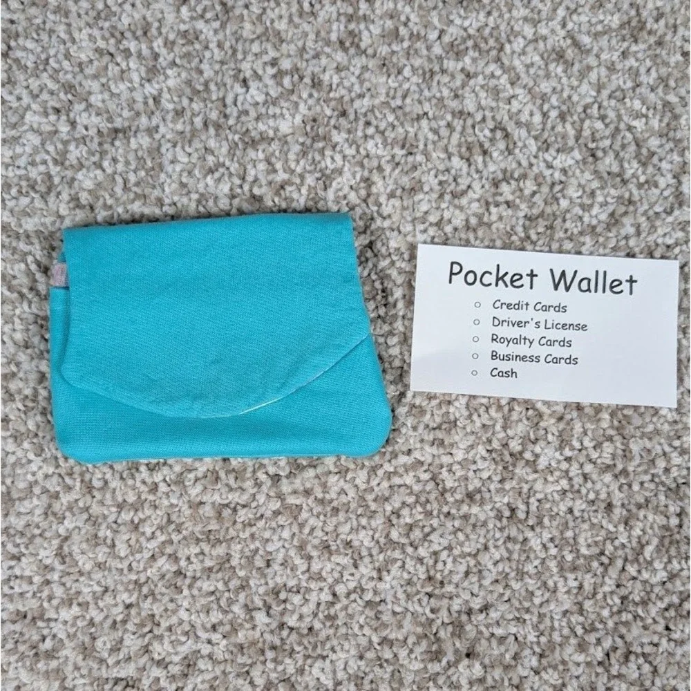 Teal Pocket Wallet Card Holder‎ Coin Pouch Small Bag Handmade Wallet Travel Gift